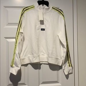 NWT Adidas Half Zip White crew neck sweater